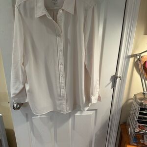 Anne Klein Cream Button-Up Blouse